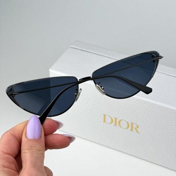 Dior MISSDIOR B1U H4B0 BRAND NEW Sunglasses Gunmetal Blue Unisex Metal Cat Eye main image 5